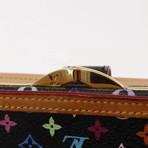 LOUIS VUITTON Multicolor Portefeuille Viennois Wallet Black M92988 Auth 146412 - Picture 9 of 16